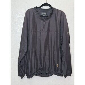 FootJoy V-Neck Windbreaker Golf Pullover Men’s Sz XL Black Embroidered Preppy